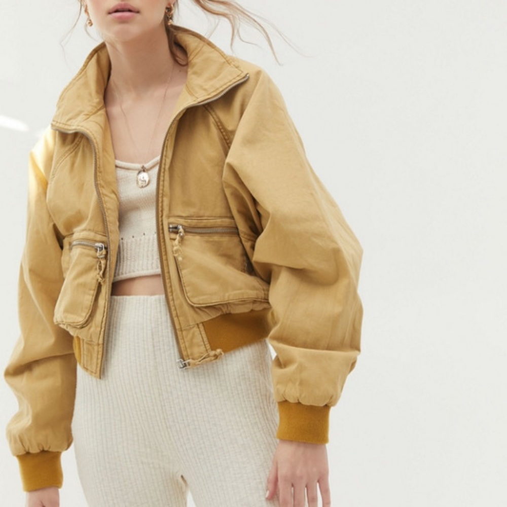 UO Giada Cropped Bomber Jacket